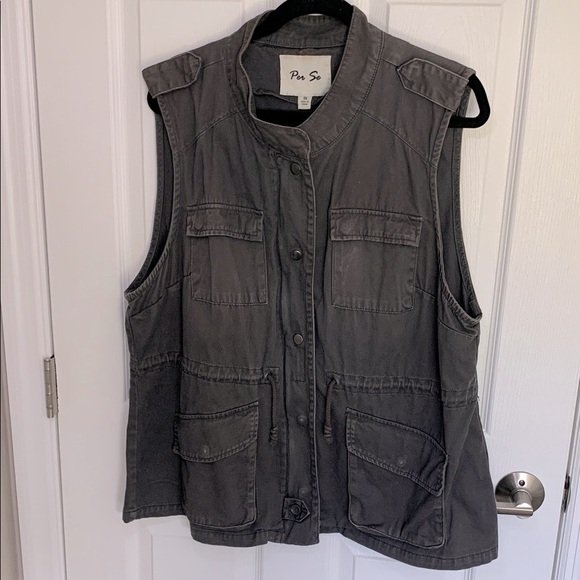 Per se army utility vest dark gray size XL - Picture 1 of 11
